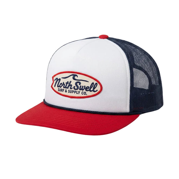 Kids Red, White and Blue North Swell Surf Board Patch Trucker Hat