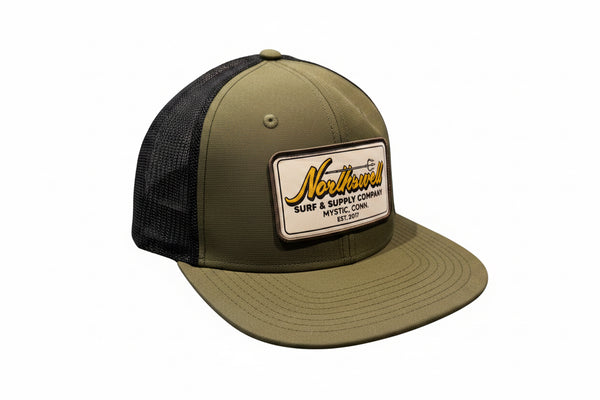 Olive Trident Patch Trucker Hat