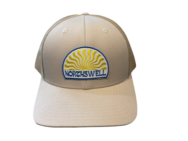 Beige Sun Patch Trucker Hat