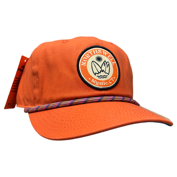 Orange Rope Hat w/ Surfboard Patch