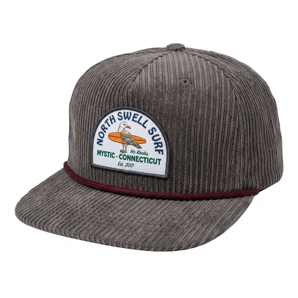 Grey Corduroy Seagull Patch Trucker Hat