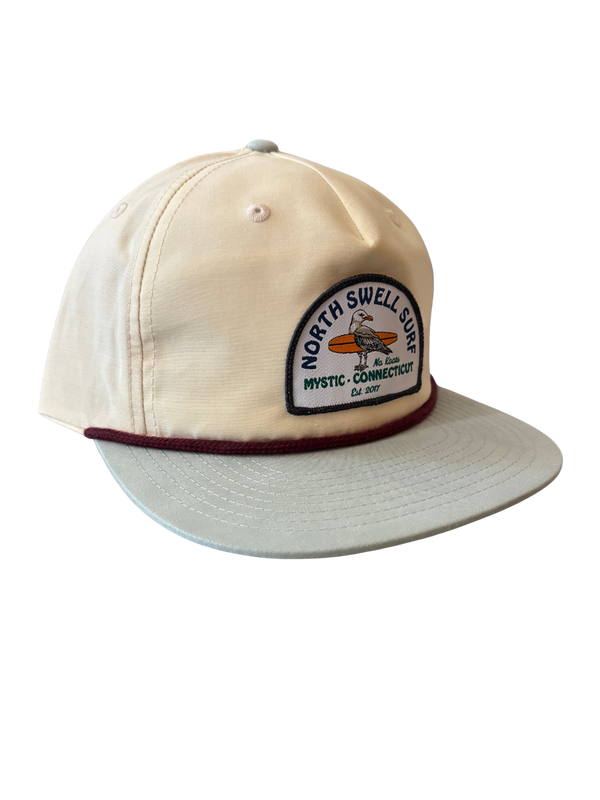 Cream Seagull Patch Grandpa Patch Hat