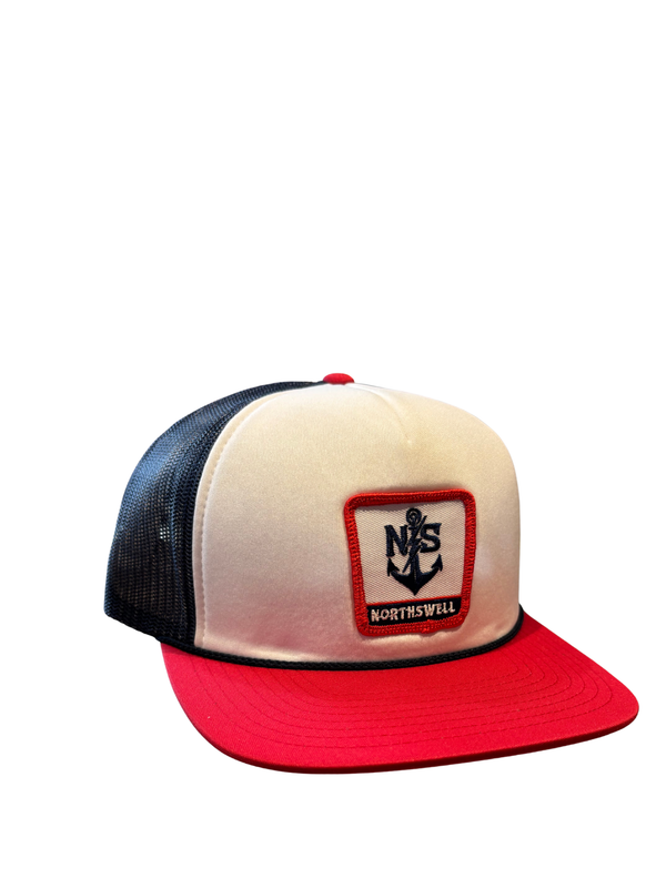 Red White and Blue NS Anchor Patch Trucker Hat