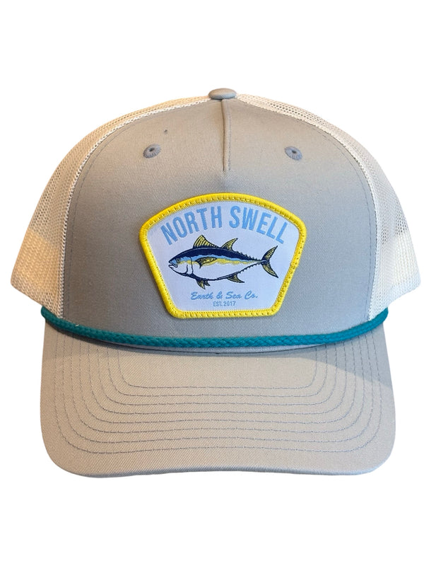 Sun Washed Blue Tuna Patch Trucker Hat