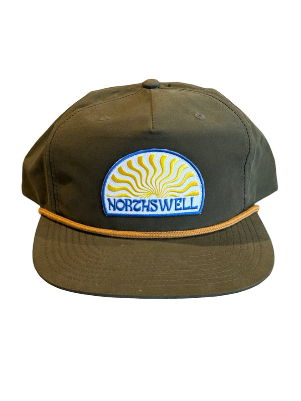 Olive Grandpa Hat with Sunshine Patch