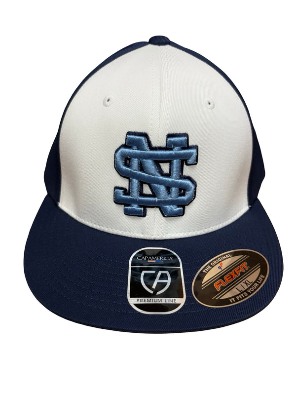 NS Navy and White Flat Brim Hat