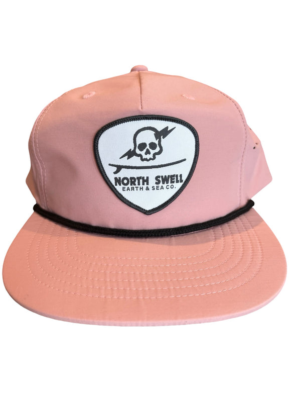 Pink Performance Skull Surfboard Patch Hat