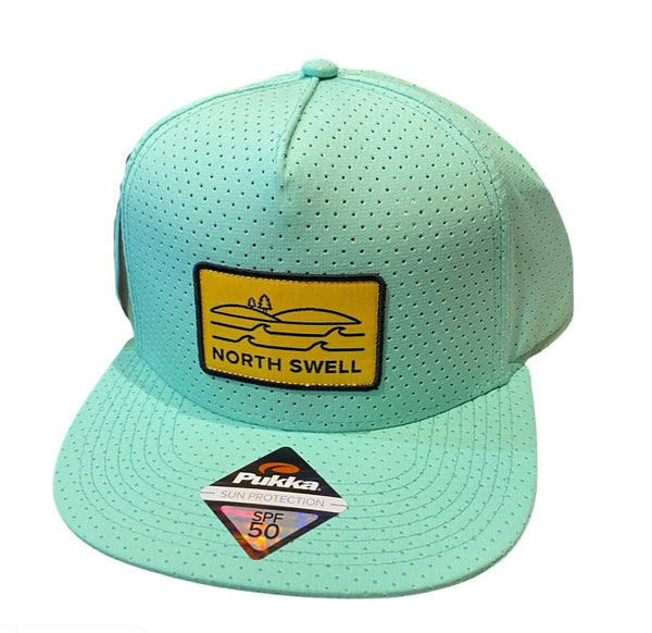 North Swell Pukka Seafoam Tritech  Hat W/ Yellow Patch